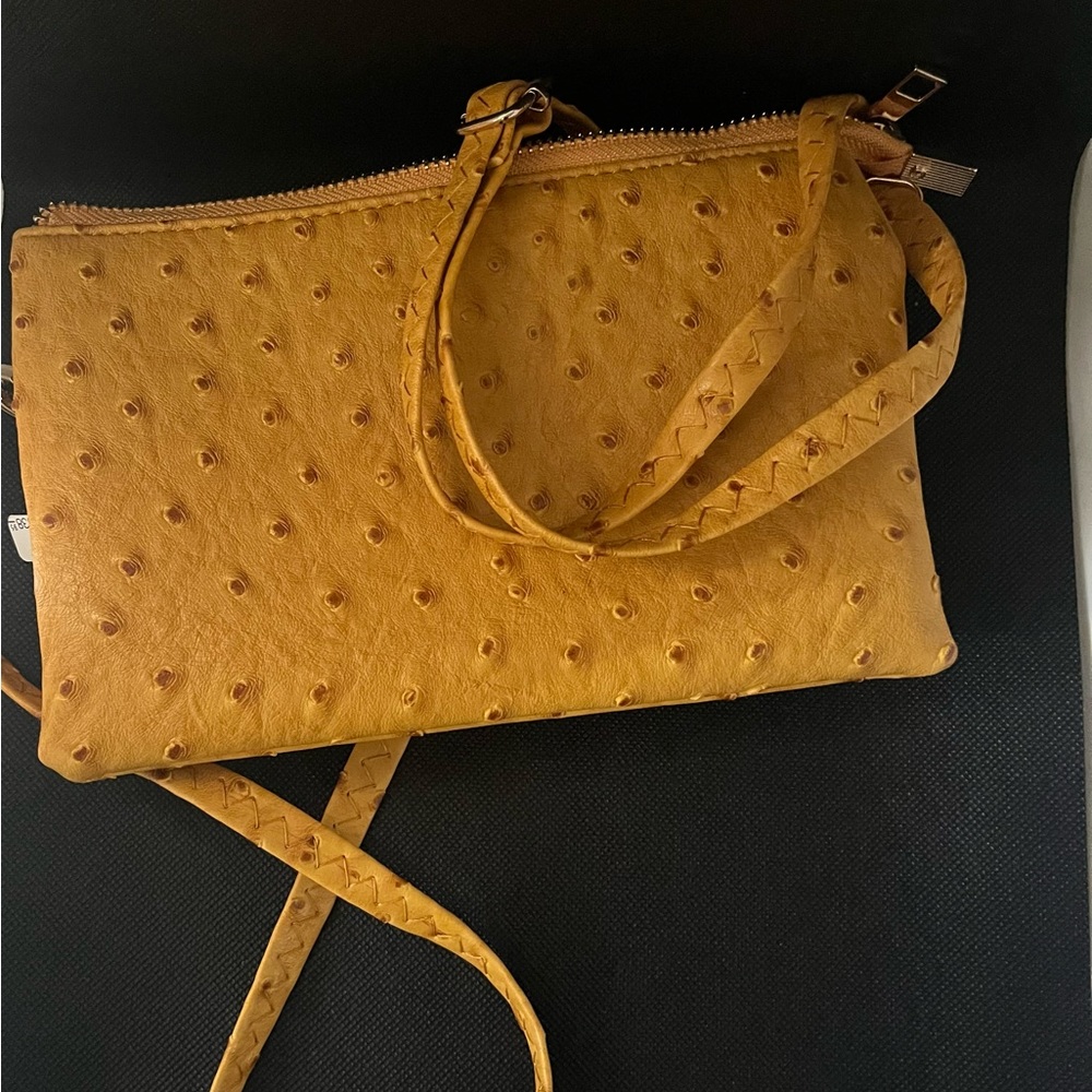 Ostrich Faux Leather Cross Body Bag